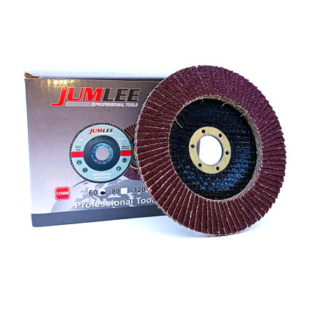 Disco de lija amoladora marca JUMLEE, compuesta por mil hojas de paño abrasivo 125mm grano 120